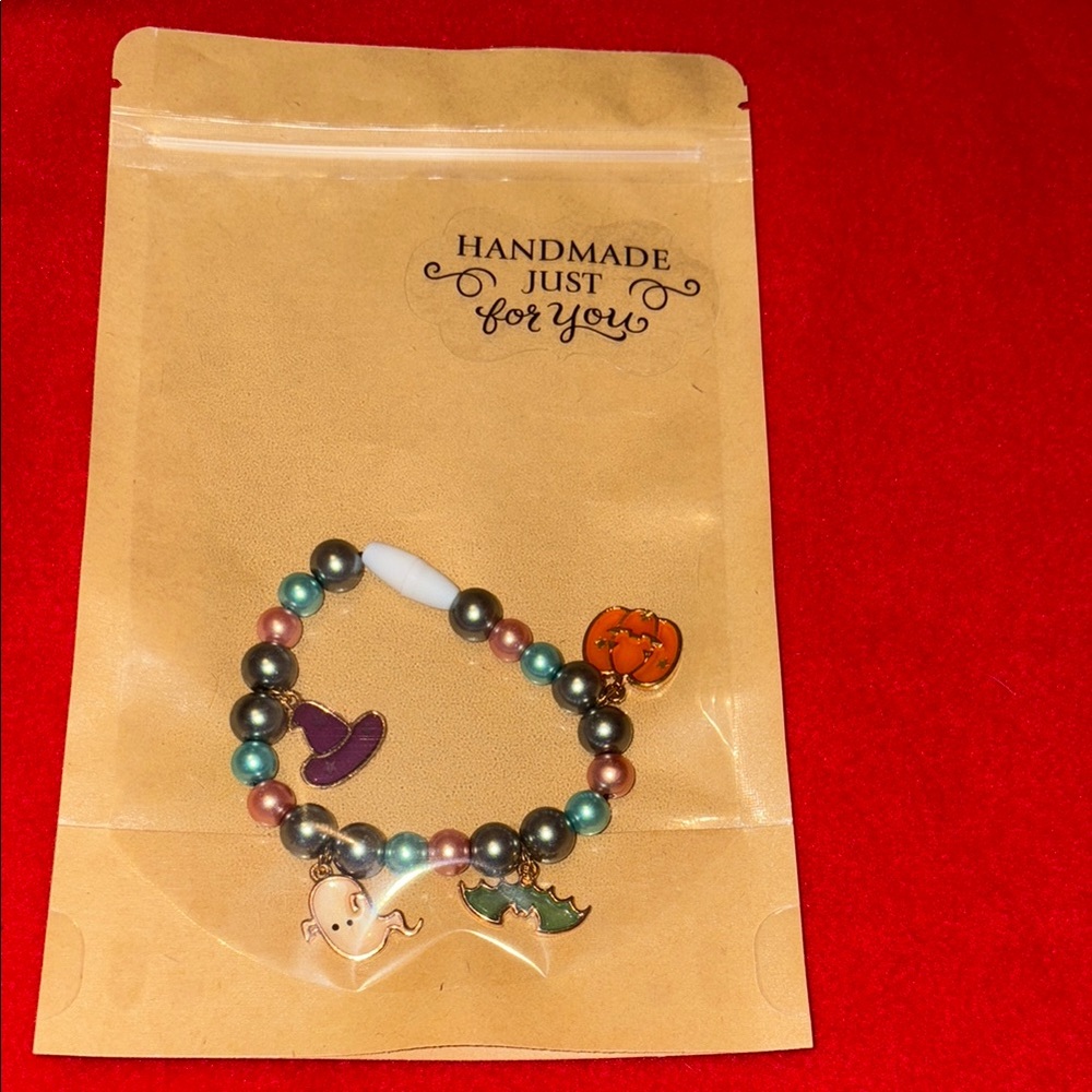 Handmade Halloween Charm stretch Bracelet